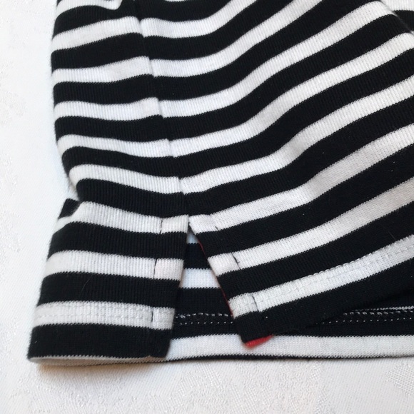 LRL NEW Black and White Striped Belted Cotton Mini Dress Size M Petite - Picture 8 of 15